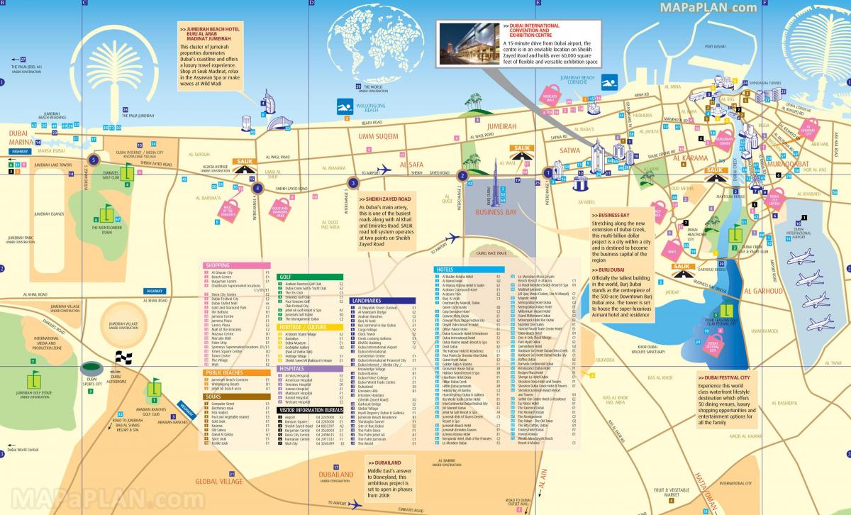 karta centra grada Dubai