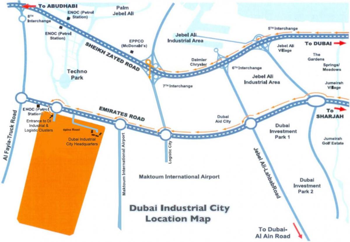 karta industrijski grad Dubai
