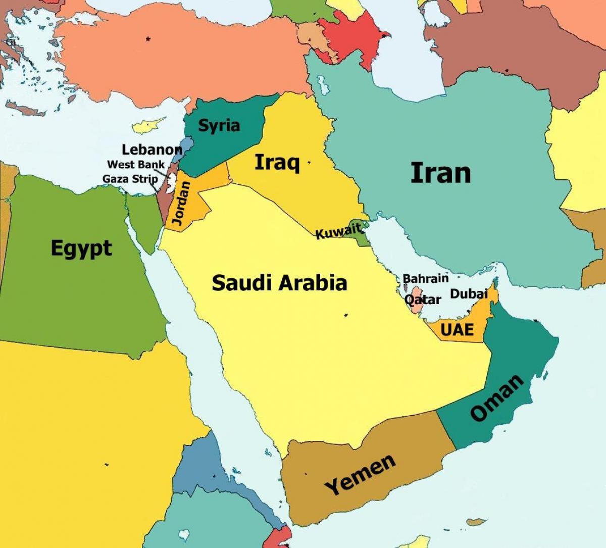 Dubai karta Bliskog Istoka