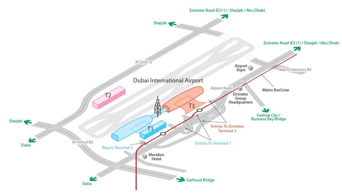 zračna luka Dubai karti