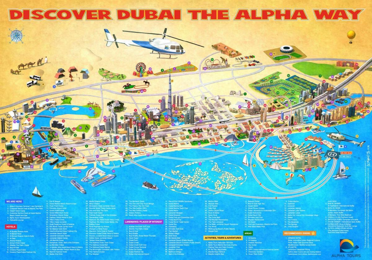 Dubai znamenitosti kartica