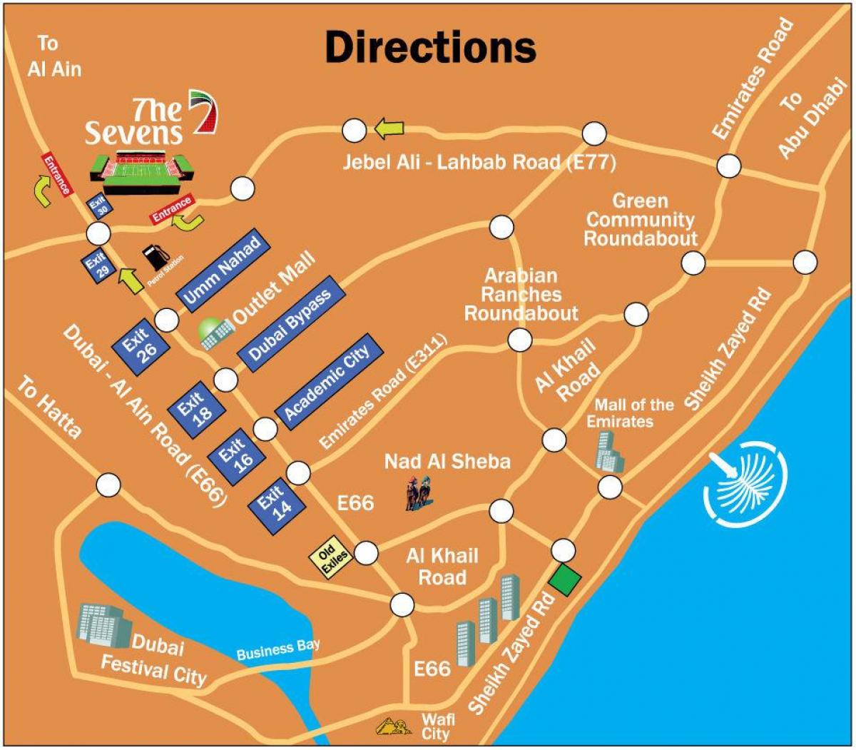 ragbi Dubai lokacija karti