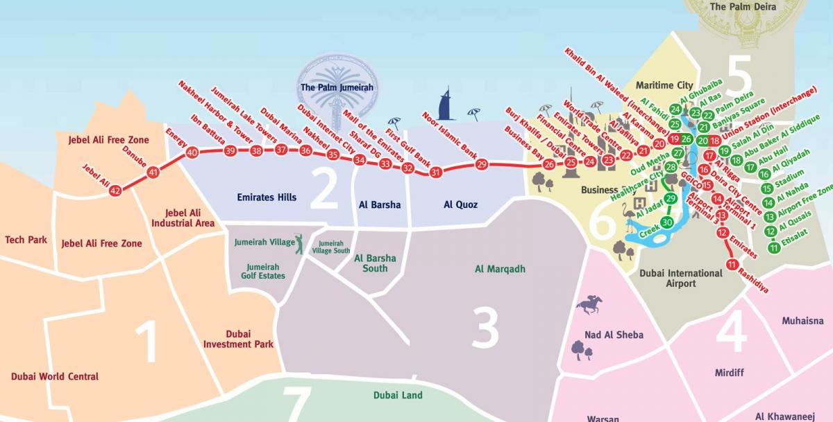 karta područja u Dubai