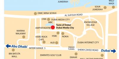 Dubai media City lokacija na karti